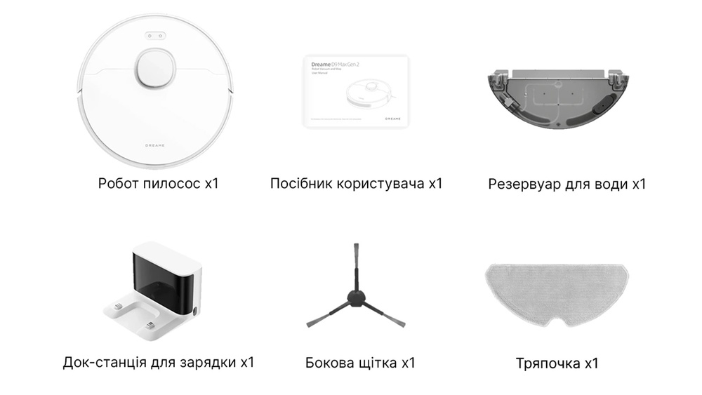 Робот Пылесос Xiaomi Dreame Bot D9 MAX Gen2 White (RLD34GA-Wh)