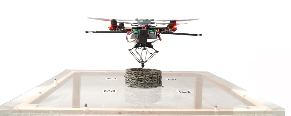 Коптеры 3D-принтеры для удаленного строительства Aerial Building Manufacturing