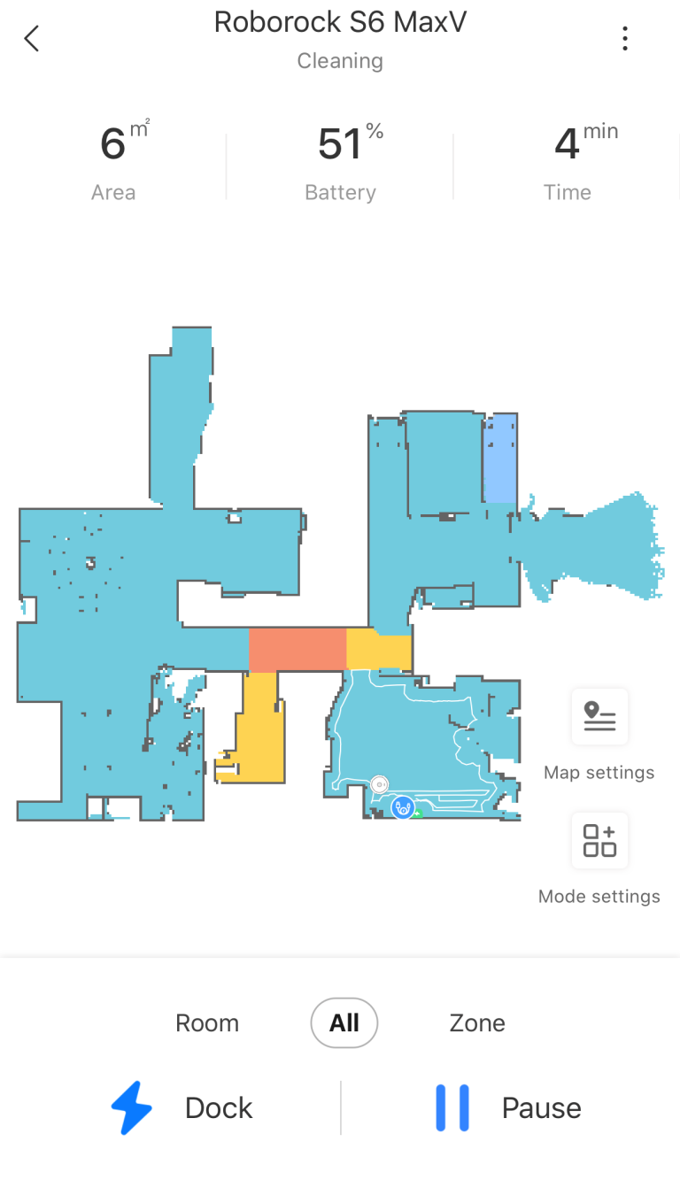 Карта прибирання (скріншот) Roborock S6 MaxV
