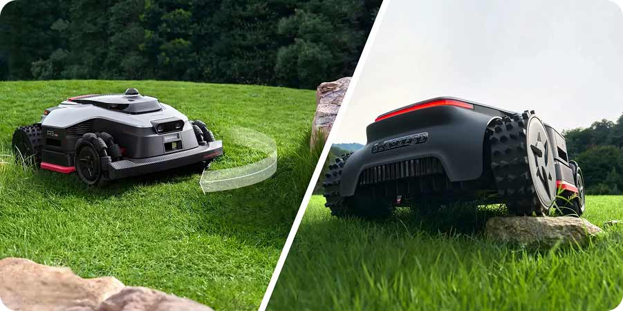 Dreame A3 AWD Pro 3500 едет через препятствия