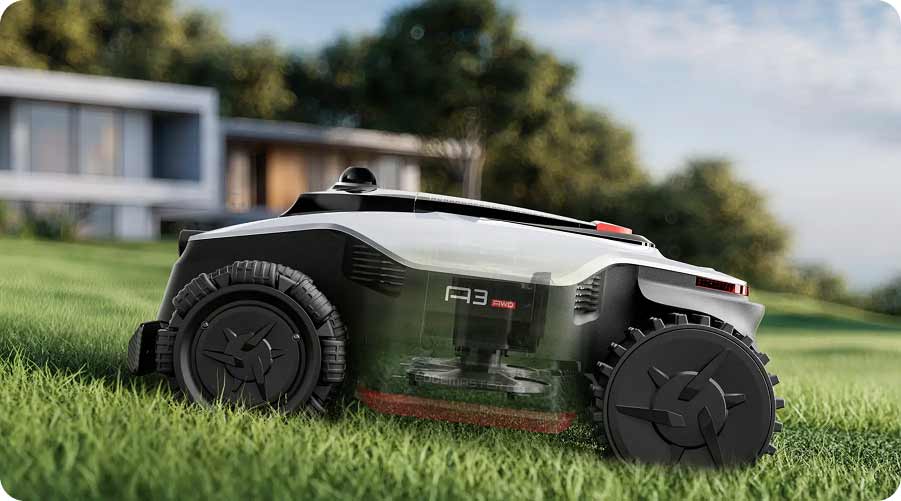 Dreame A3 AWD Pro 3500 косит на склонах