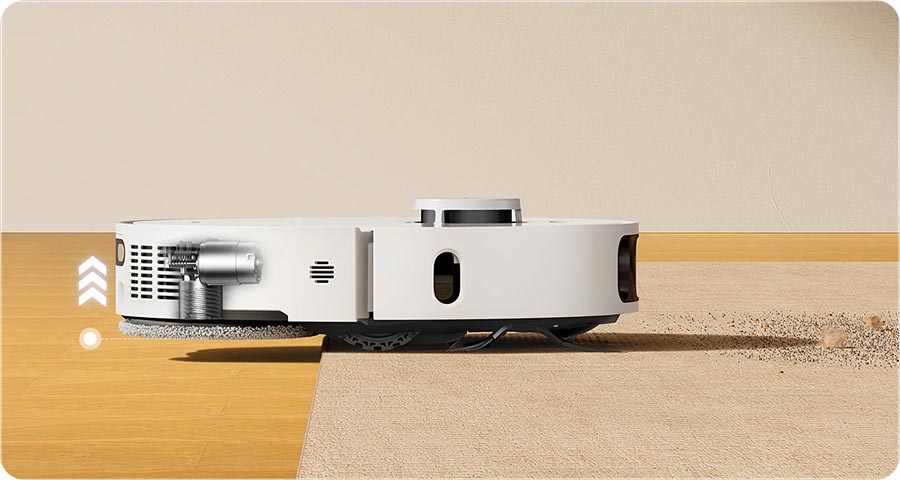 Dreame L40 Ultra A поднимает мопы над ковром