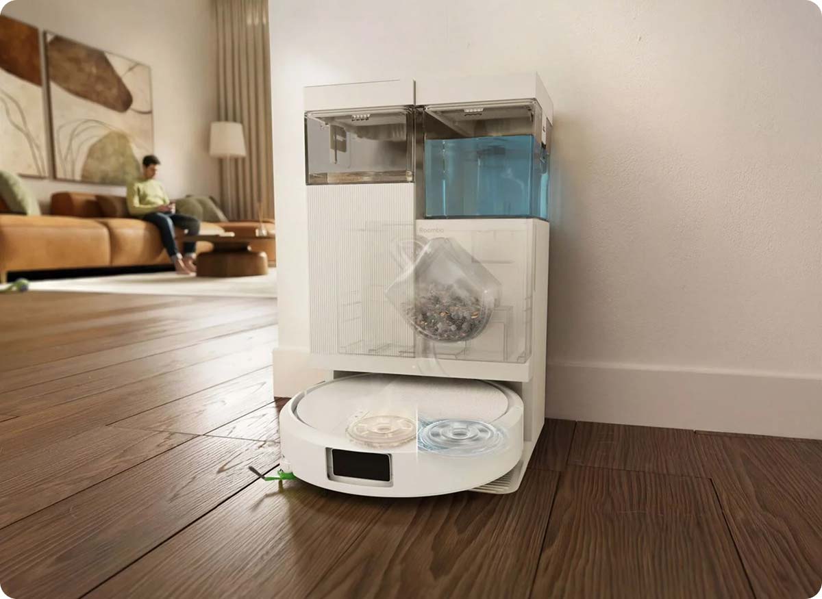 iRobot Roomba Plus 515 Combo очищується на базі