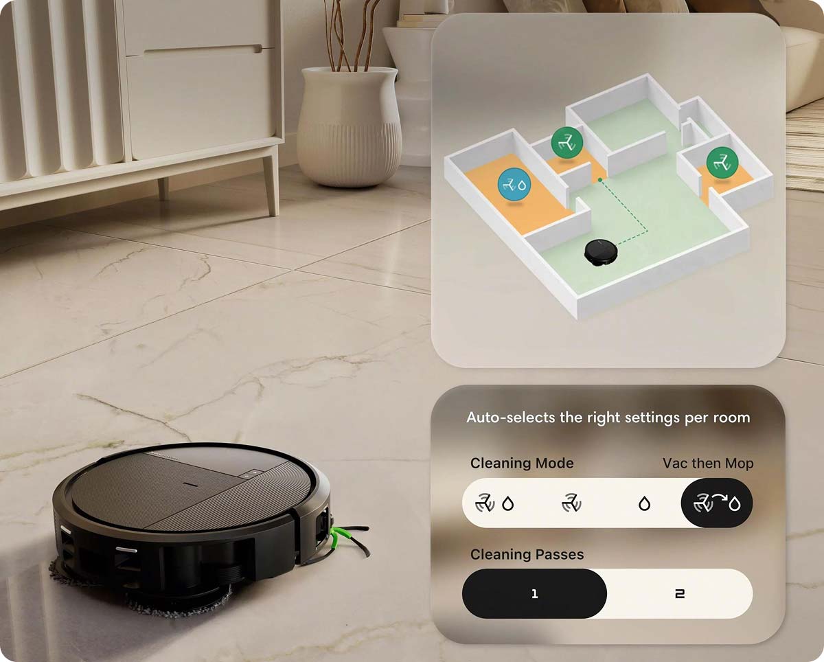 Карта та режими iRobot Roomba Plus 575 Combo