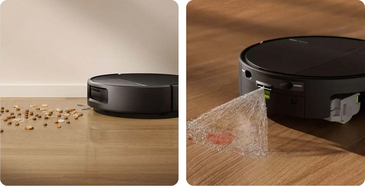 iRobot Roomba Plus 615 Combo працює з різними забрудненнями