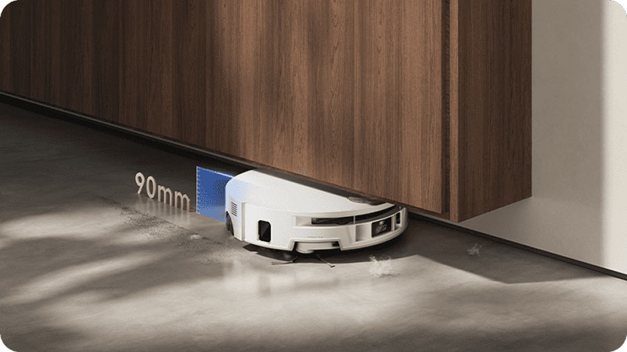 MOVA S70 Ultra Roller прибирає під меблями