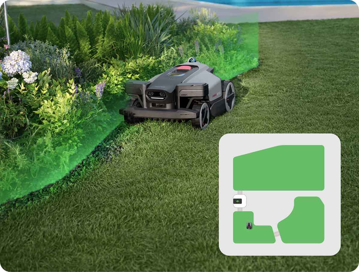 Roborock RockMow Z1 LiDAR визначає межу газону