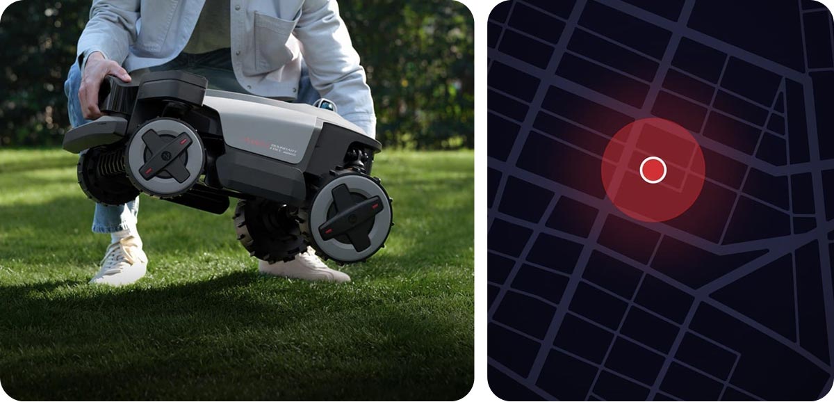 Roborock RockMow Z1 LiDAR підіймають над землею