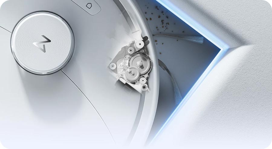 Roborock Qrevo 2 Pro выметает в углу