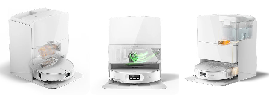 База Roborock Qrevo Edge 2 Pro всмоктує сміття і набирає воду