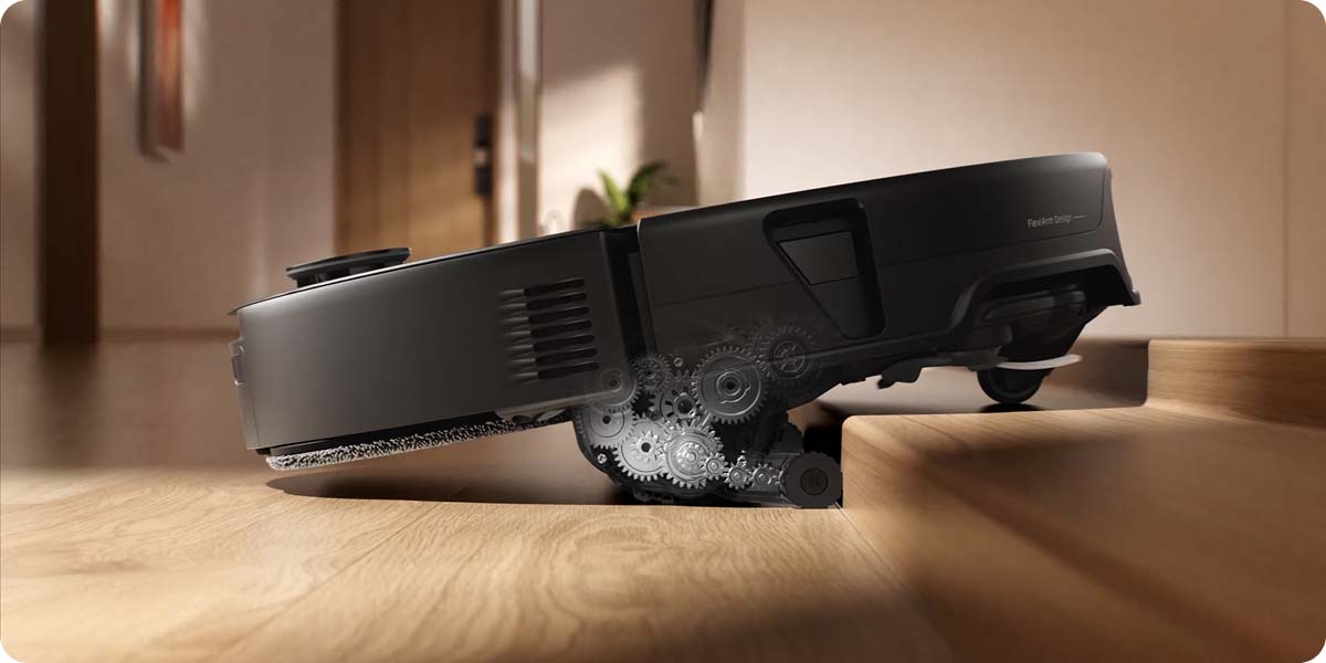 Roborock Saros 20 Neo заезжает на порог