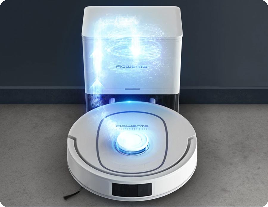 Rowenta X-PLORER Serie 380+ очищается на базе