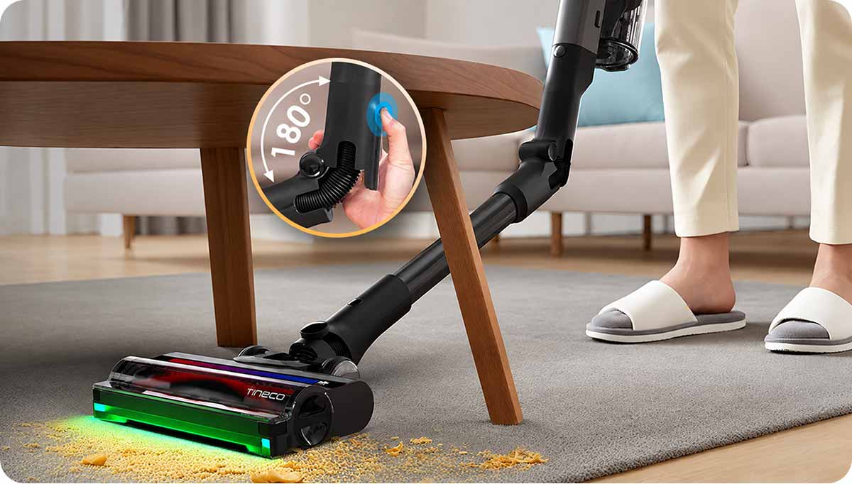 Tineco PURE ONE A90S пылесосит под мебелью