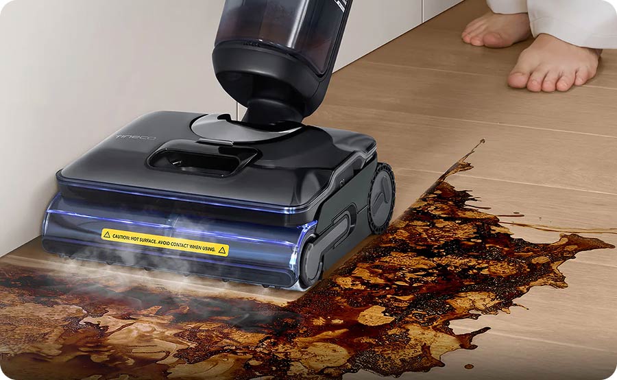 Tineco FLOOR ONE S7 Stretch Steam генерирует пар