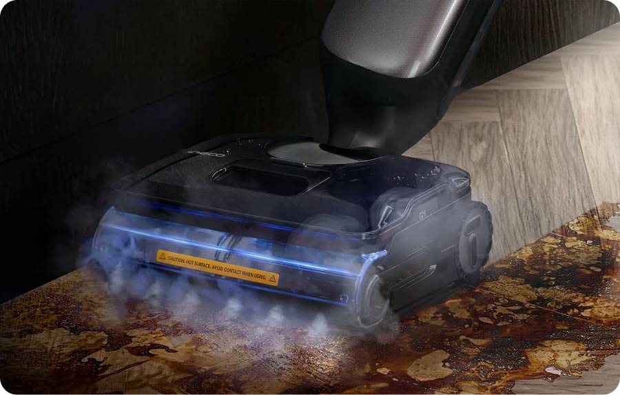Tineco FLOOR ONE S9 Artist Steam Pro генерирует пар