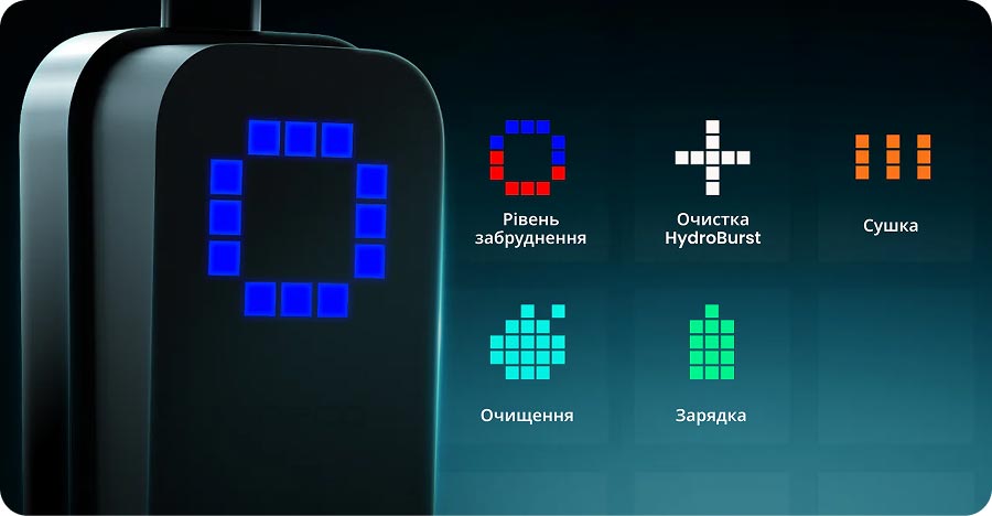 Пиксельная индикация Tineco FLOOR ONE S9 Scientist