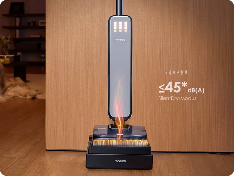 Tineco FLOOR ONE S9 Scientist сушится в тихом режиме