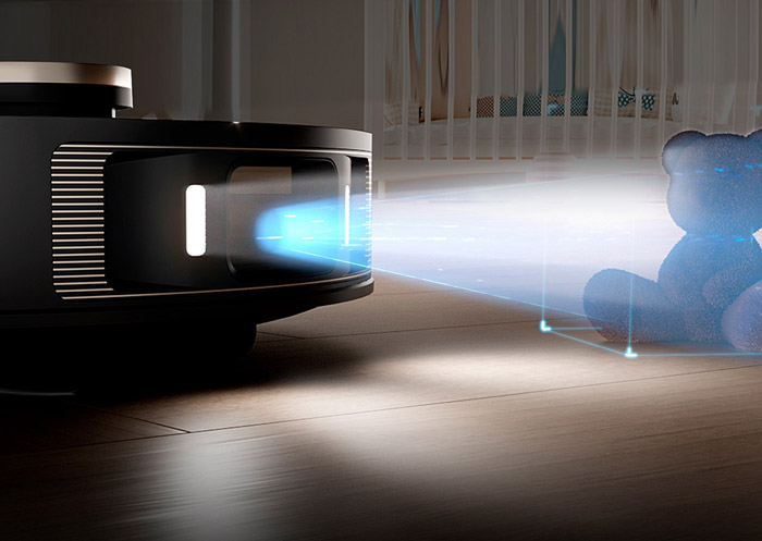 DreameBot L30 обнаруживает предметы под кроватью с помощью подсветки