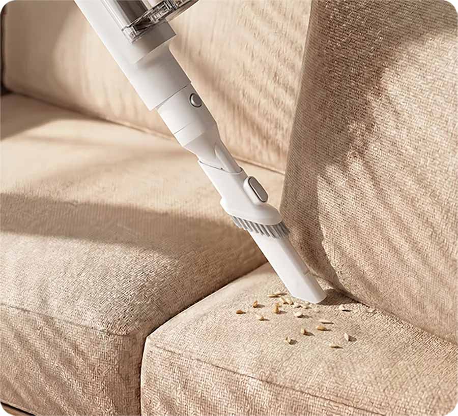 Xiaomi Mijia Vacuum Cleaner 4 пылесосит возле щелей