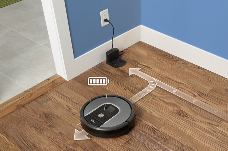 Продолжение уборки после зарядки iRobot Roomba